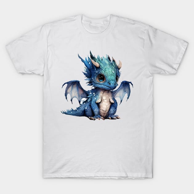 Blue dragon T-Shirt by DreamLoudArt